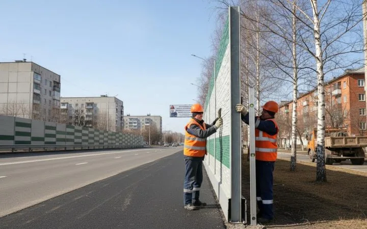 В Омске к приезду Путина установят шумозащитные экраны на дорогах