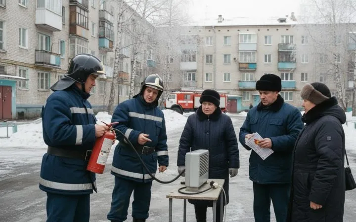 Новокузнецкие пожарные провели профилактическую акцию в рамках операции "Пламя"