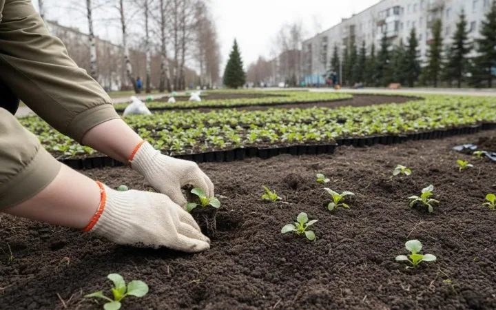100 тыс. цветов высадят в Лагерном саду Томска