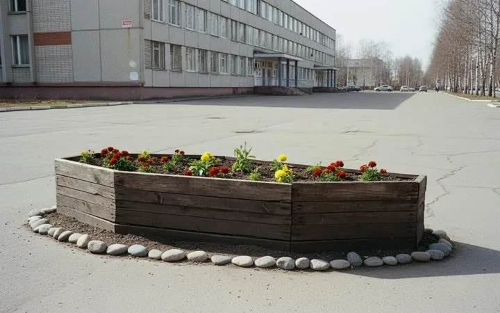 Около Народного Хурала в Улан-Удэ появилась клумба-гроб