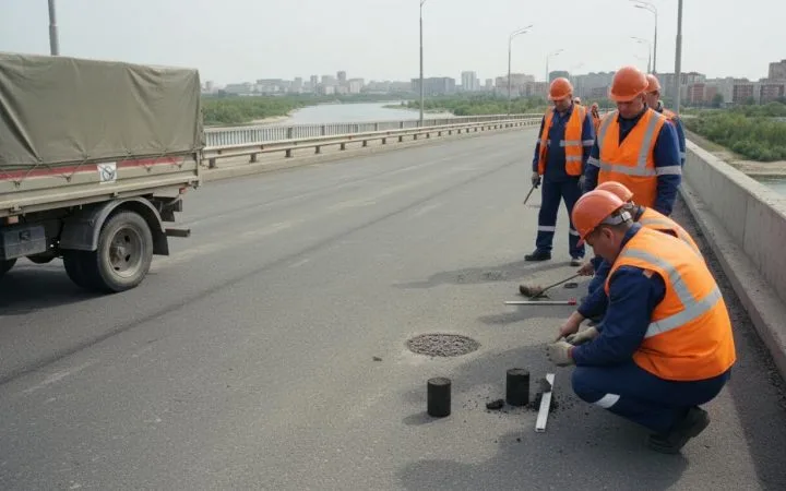 Новое покрытие Коммунального моста Красноярска проверку не прошло